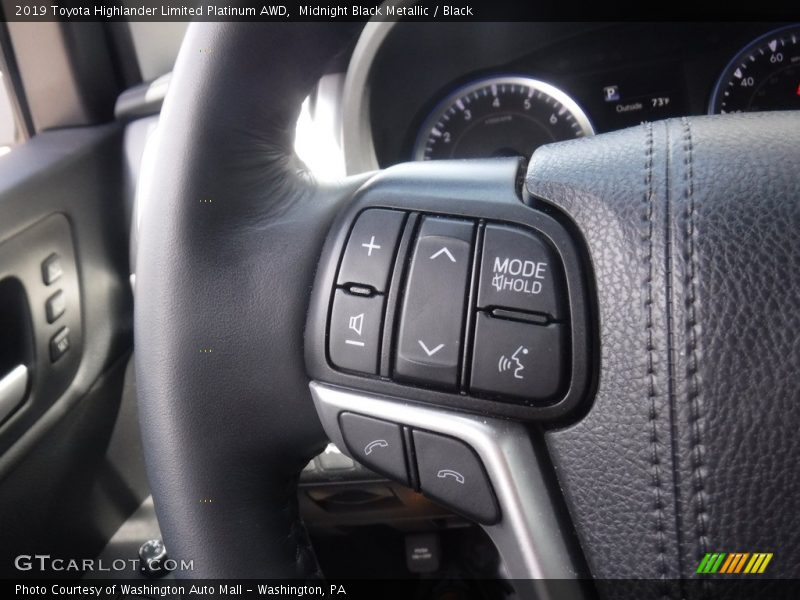 Midnight Black Metallic / Black 2019 Toyota Highlander Limited Platinum AWD