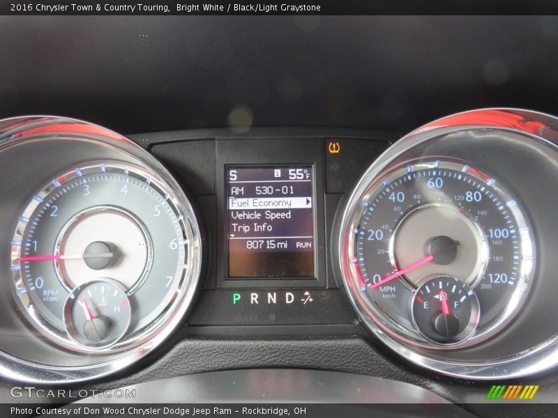 Bright White / Black/Light Graystone 2016 Chrysler Town & Country Touring