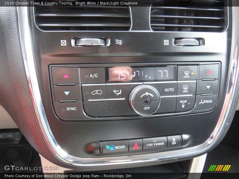 Bright White / Black/Light Graystone 2016 Chrysler Town & Country Touring