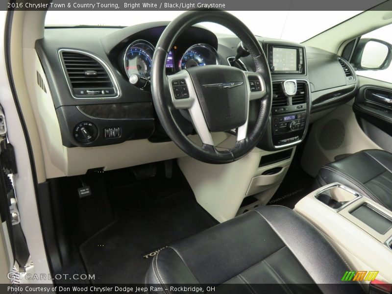 Bright White / Black/Light Graystone 2016 Chrysler Town & Country Touring