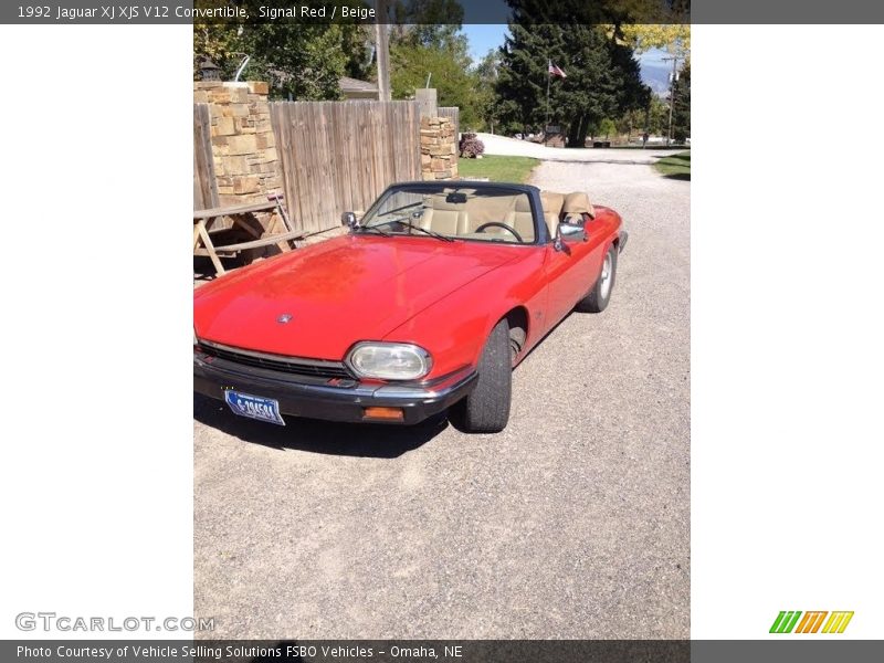 Signal Red / Beige 1992 Jaguar XJ XJS V12 Convertible
