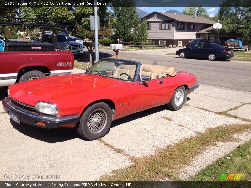 Signal Red / Beige 1992 Jaguar XJ XJS V12 Convertible