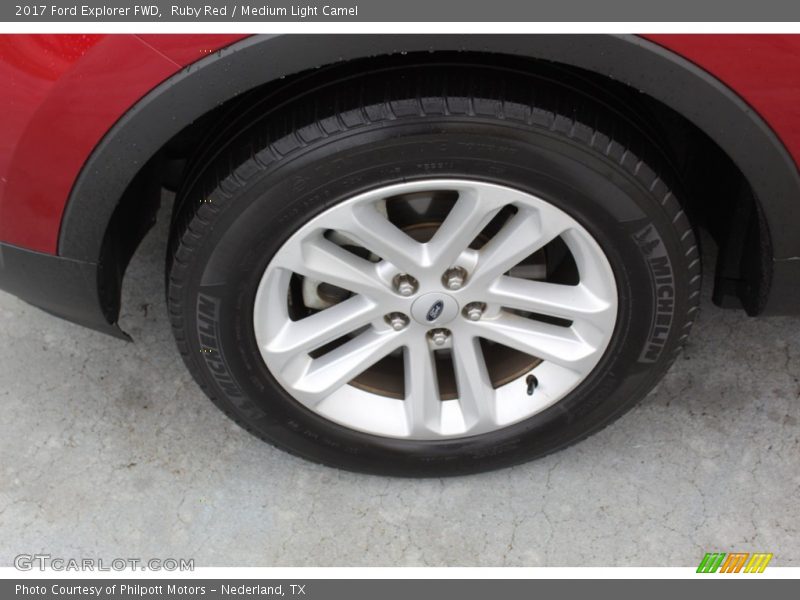 Ruby Red / Medium Light Camel 2017 Ford Explorer FWD