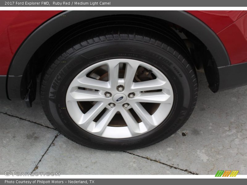 Ruby Red / Medium Light Camel 2017 Ford Explorer FWD