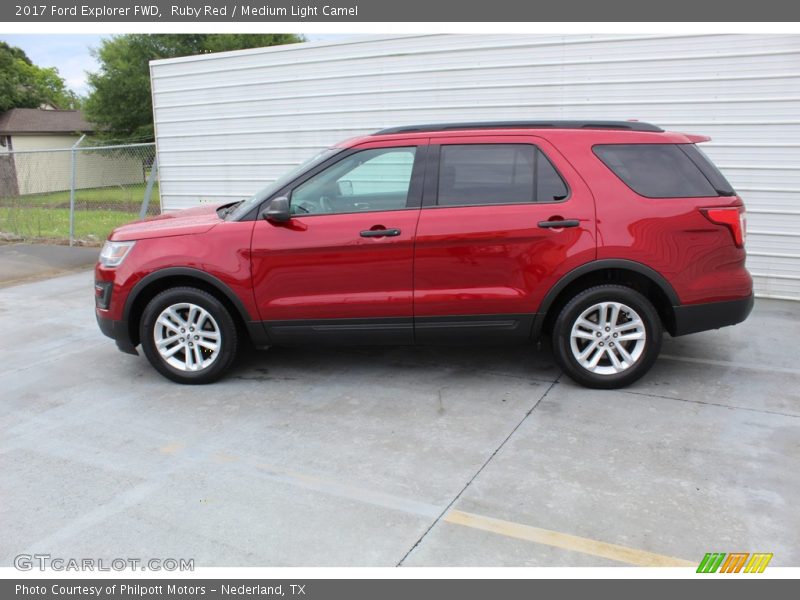 Ruby Red / Medium Light Camel 2017 Ford Explorer FWD
