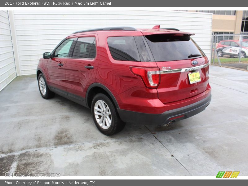 Ruby Red / Medium Light Camel 2017 Ford Explorer FWD