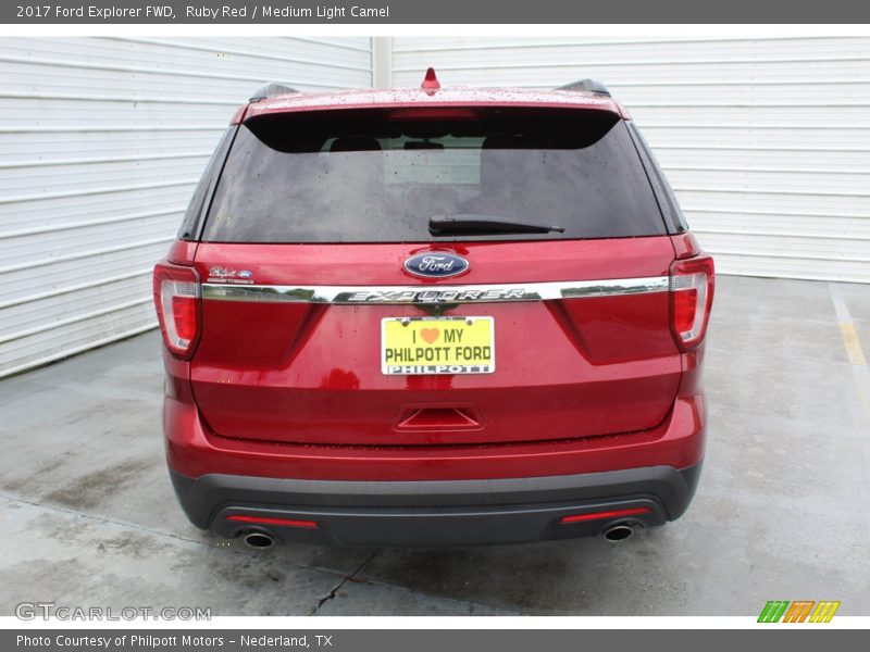 Ruby Red / Medium Light Camel 2017 Ford Explorer FWD