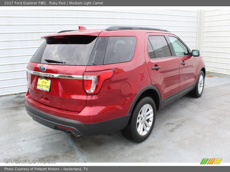 Ruby Red / Medium Light Camel 2017 Ford Explorer FWD