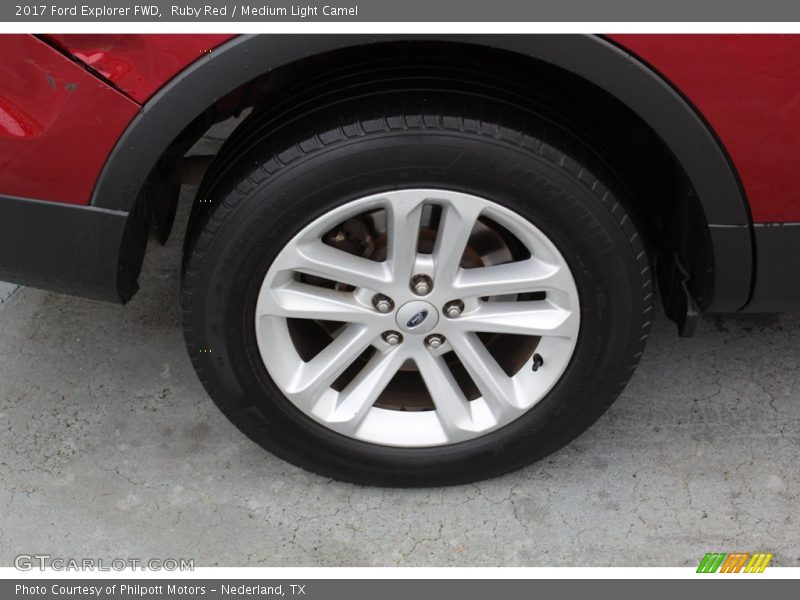 Ruby Red / Medium Light Camel 2017 Ford Explorer FWD