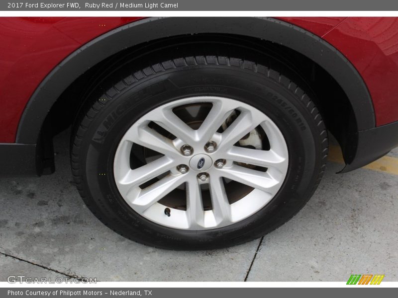 Ruby Red / Medium Light Camel 2017 Ford Explorer FWD