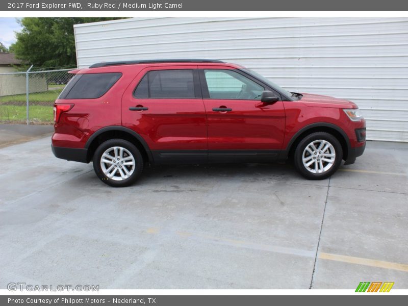 Ruby Red / Medium Light Camel 2017 Ford Explorer FWD