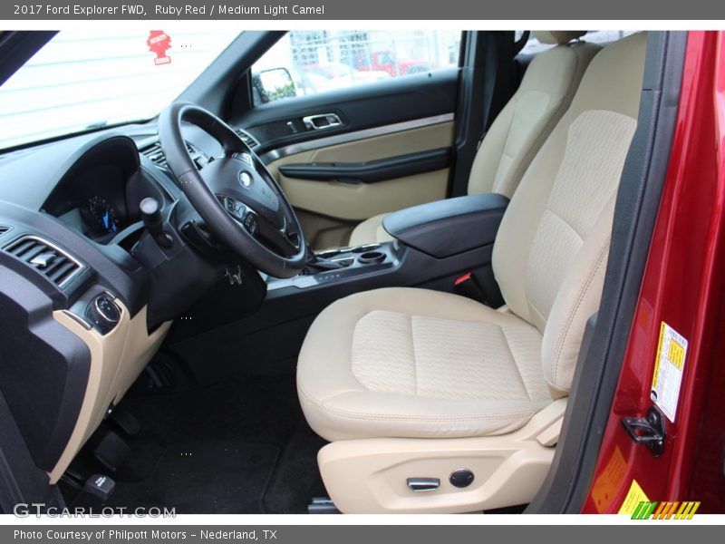Ruby Red / Medium Light Camel 2017 Ford Explorer FWD