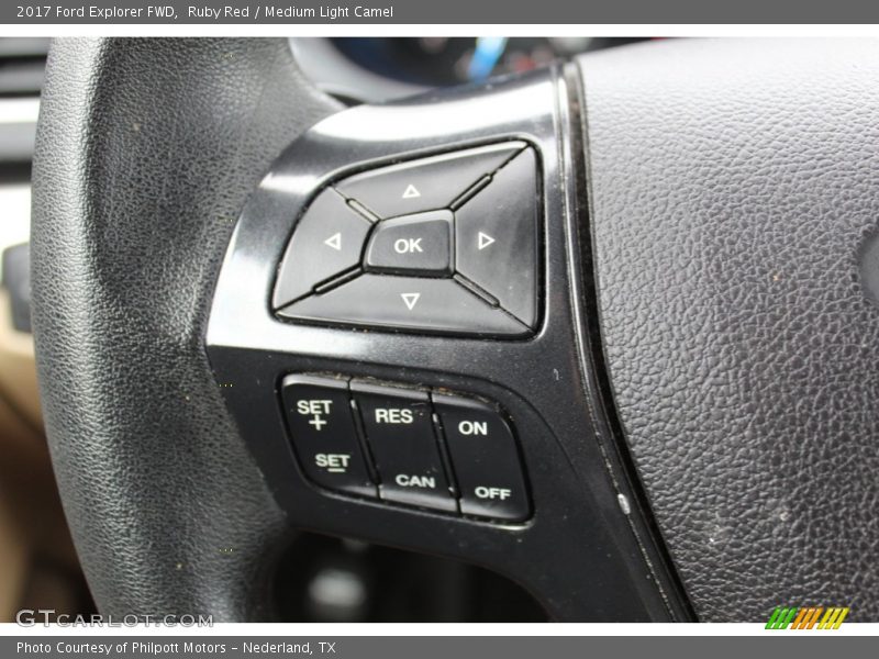 Ruby Red / Medium Light Camel 2017 Ford Explorer FWD