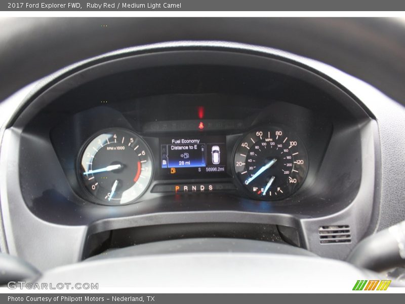 Ruby Red / Medium Light Camel 2017 Ford Explorer FWD