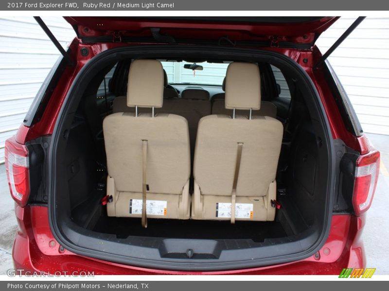 Ruby Red / Medium Light Camel 2017 Ford Explorer FWD