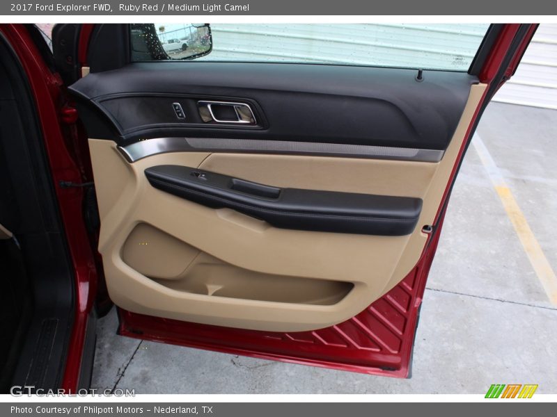 Ruby Red / Medium Light Camel 2017 Ford Explorer FWD
