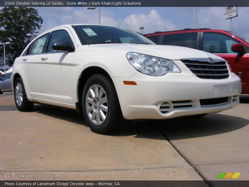 Stone White / Dark Khaki/Light Graystone 2009 Chrysler Sebring LX Sedan