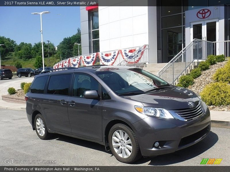 Silver Sky Metallic / Ash 2017 Toyota Sienna XLE AWD