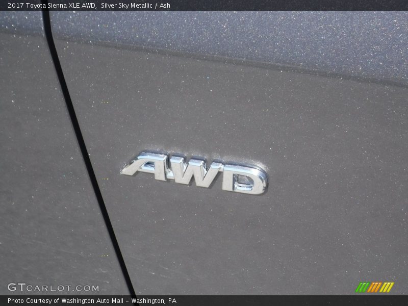 Silver Sky Metallic / Ash 2017 Toyota Sienna XLE AWD
