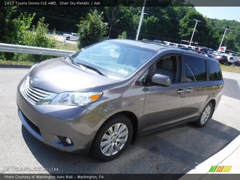 Silver Sky Metallic / Ash 2017 Toyota Sienna XLE AWD