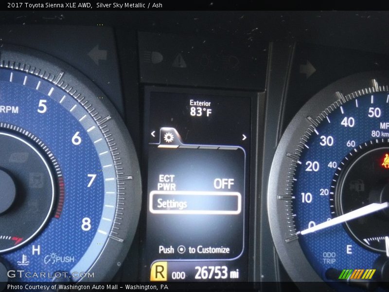 Silver Sky Metallic / Ash 2017 Toyota Sienna XLE AWD