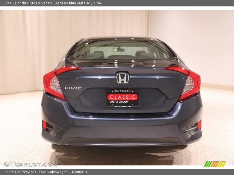 Aegean Blue Metallic / Gray 2016 Honda Civic EX Sedan