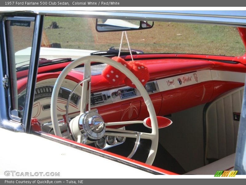 Colonial White / Red/White 1957 Ford Fairlane 500 Club Sedan