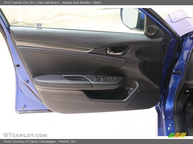 Aegean Blue Metallic / Black 2017 Honda Civic EX-L Navi Hatchback