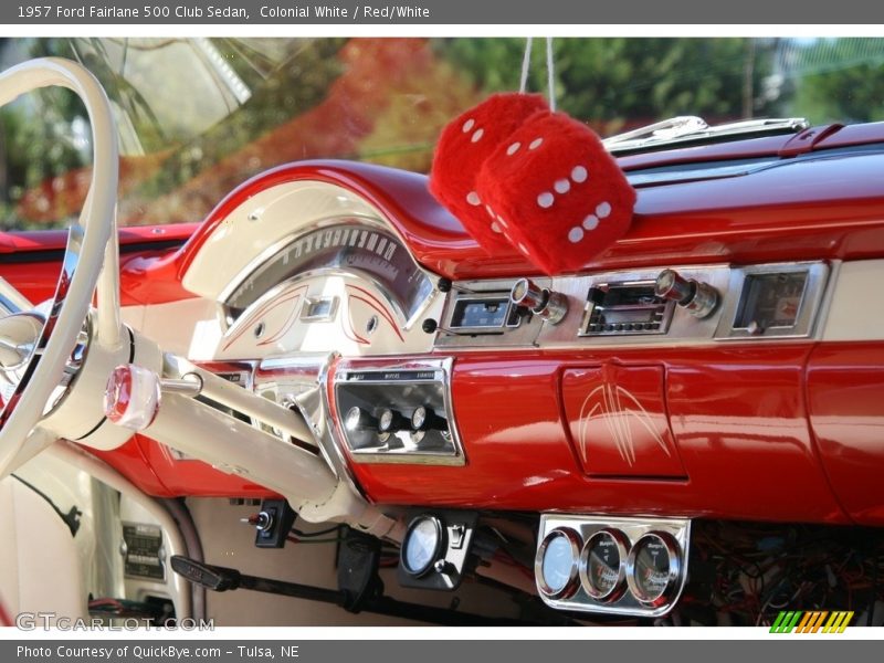 Colonial White / Red/White 1957 Ford Fairlane 500 Club Sedan