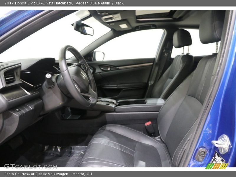 Aegean Blue Metallic / Black 2017 Honda Civic EX-L Navi Hatchback