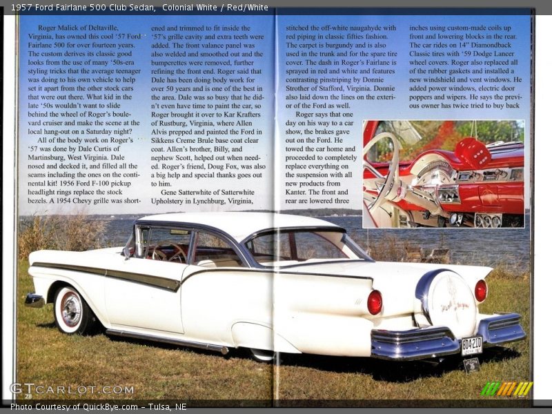 Colonial White / Red/White 1957 Ford Fairlane 500 Club Sedan
