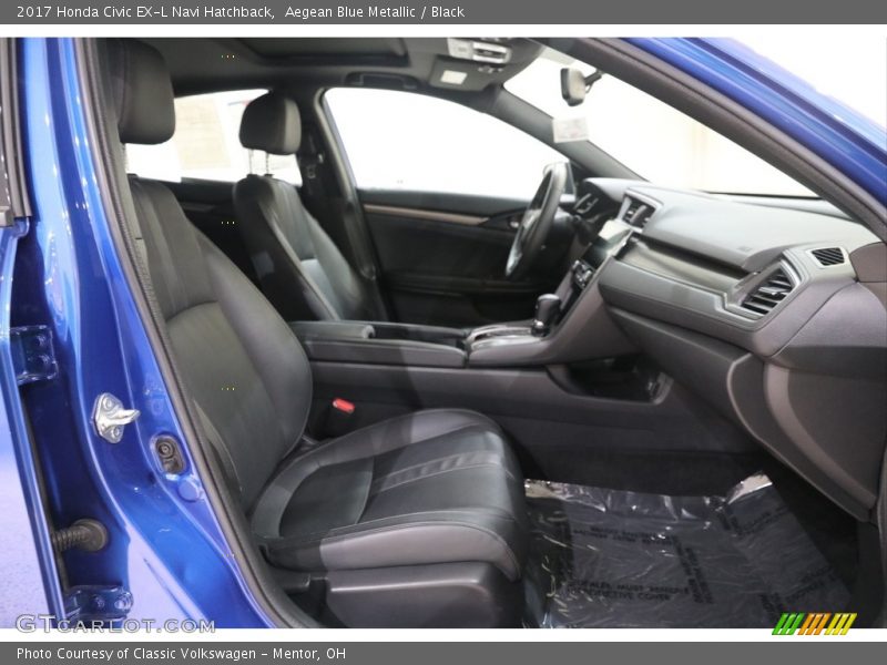 Aegean Blue Metallic / Black 2017 Honda Civic EX-L Navi Hatchback