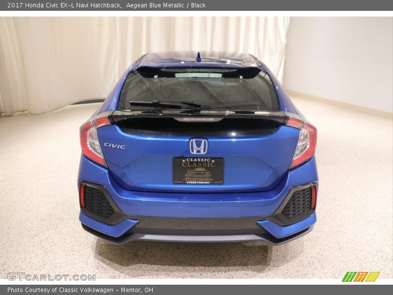 Aegean Blue Metallic / Black 2017 Honda Civic EX-L Navi Hatchback
