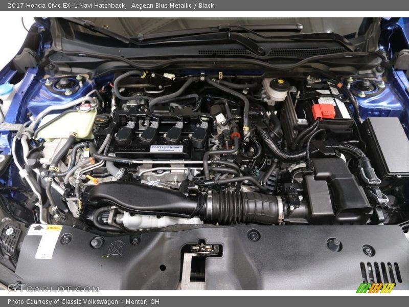 Aegean Blue Metallic / Black 2017 Honda Civic EX-L Navi Hatchback