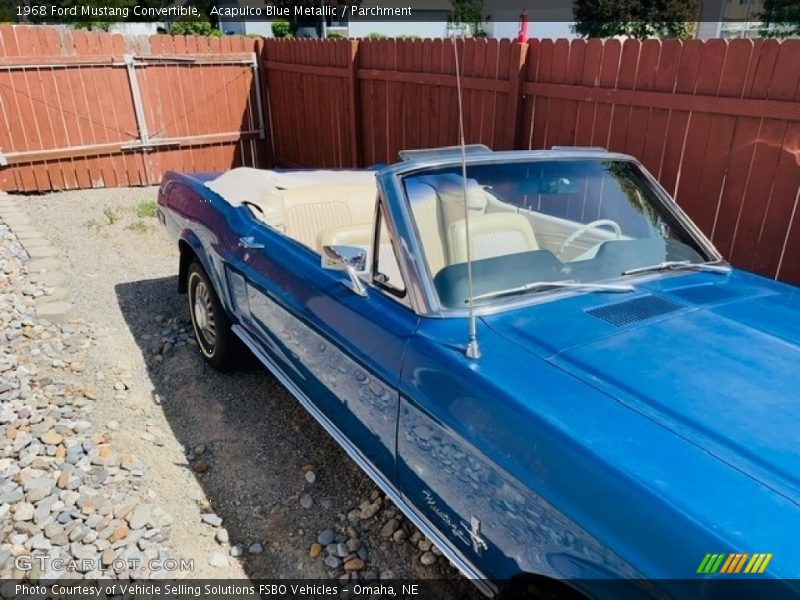 Acapulco Blue Metallic / Parchment 1968 Ford Mustang Convertible