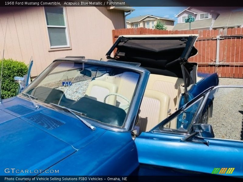 Acapulco Blue Metallic / Parchment 1968 Ford Mustang Convertible