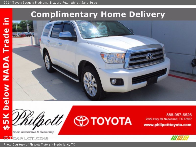 Blizzard Pearl White / Sand Beige 2014 Toyota Sequoia Platinum