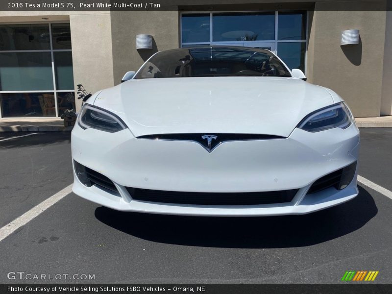 Pearl White Multi-Coat / Tan 2016 Tesla Model S 75