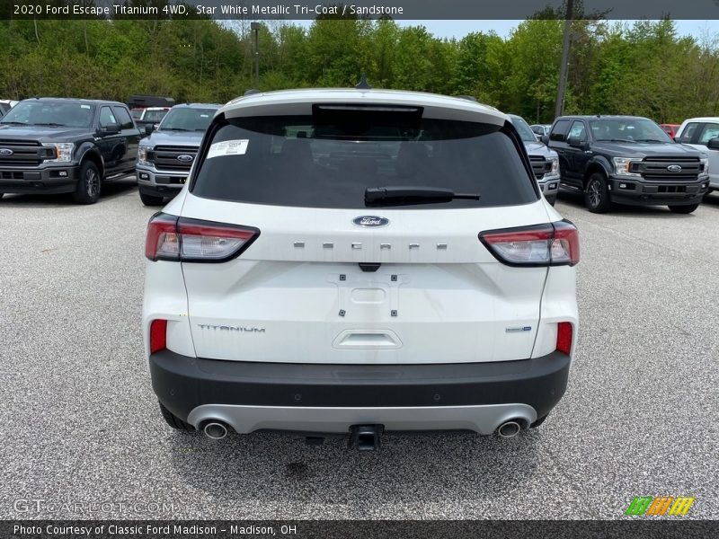 Star White Metallic Tri-Coat / Sandstone 2020 Ford Escape Titanium 4WD