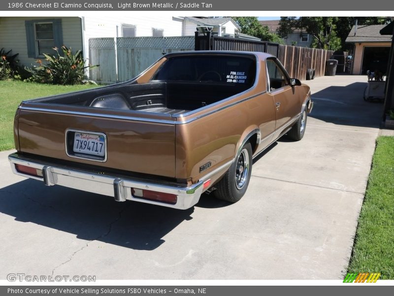 Light Brown Metallic / Saddle Tan 1986 Chevrolet El Camino Conquista
