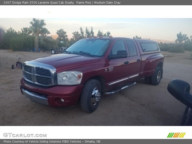 Flame Red / Medium Slate Gray 2007 Dodge Ram 3500 Laramie Quad Cab Dually