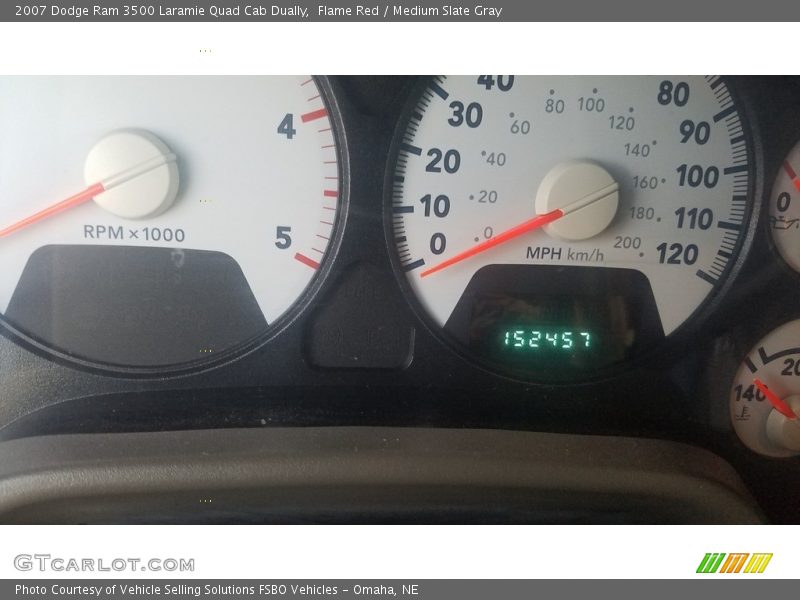 Flame Red / Medium Slate Gray 2007 Dodge Ram 3500 Laramie Quad Cab Dually