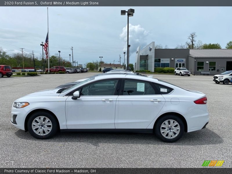 Oxford White / Medium Light Stone 2020 Ford Fusion S