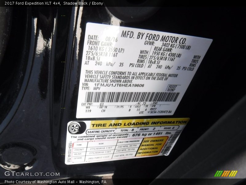Shadow Black / Ebony 2017 Ford Expedition XLT 4x4