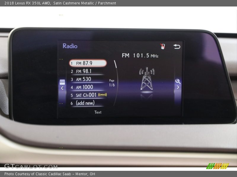 Satin Cashmere Metallic / Parchment 2018 Lexus RX 350L AWD