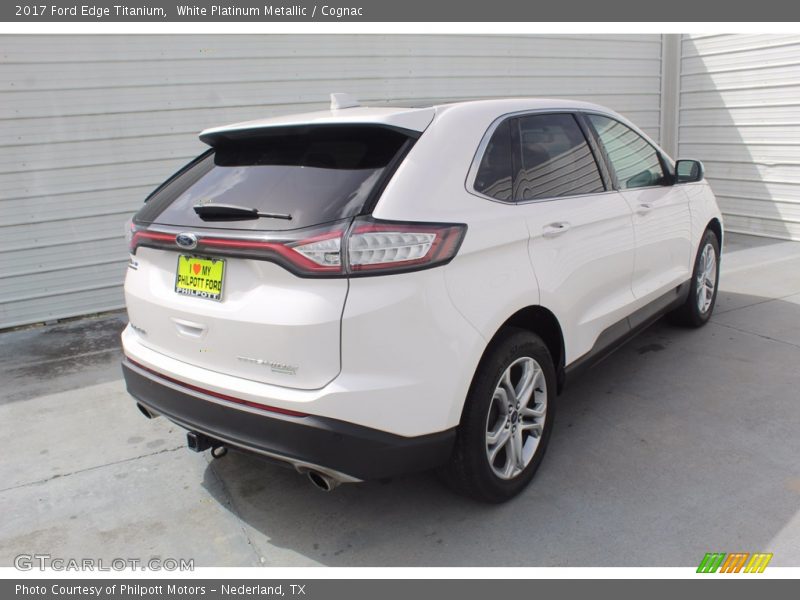 White Platinum Metallic / Cognac 2017 Ford Edge Titanium