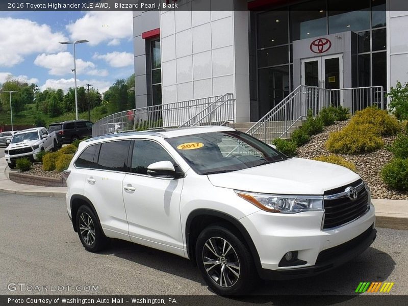 Blizzard Pearl / Black 2016 Toyota Highlander XLE AWD