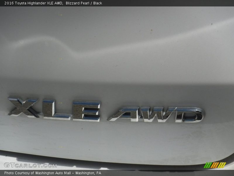 Blizzard Pearl / Black 2016 Toyota Highlander XLE AWD