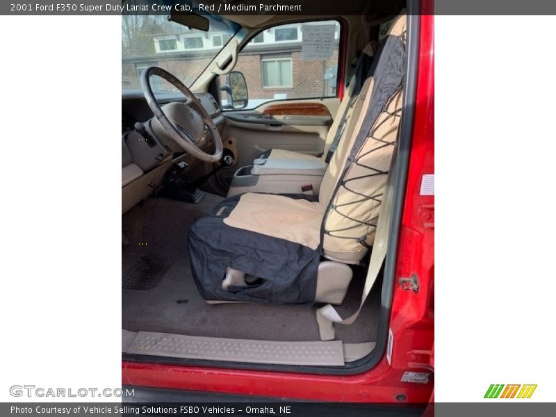 Red / Medium Parchment 2001 Ford F350 Super Duty Lariat Crew Cab