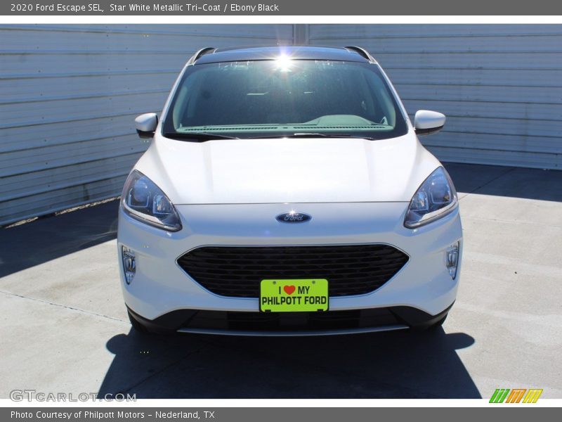 Star White Metallic Tri-Coat / Ebony Black 2020 Ford Escape SEL